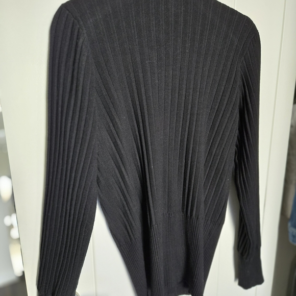 Cyrus Black Ribbed Cardigan Sweater - Picture 8 of 8